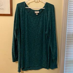 Ava & Vive Teal Space Dye Sweater
